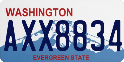 WA license plate AXX8834