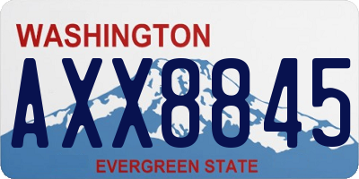 WA license plate AXX8845