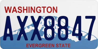 WA license plate AXX8847