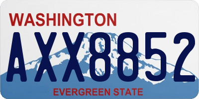 WA license plate AXX8852