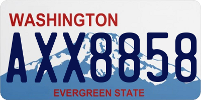 WA license plate AXX8858