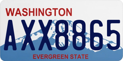 WA license plate AXX8865