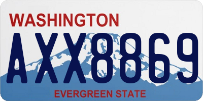 WA license plate AXX8869