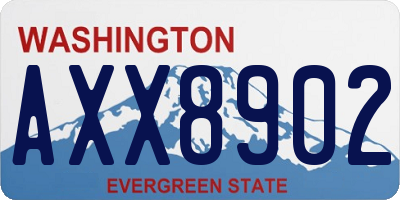 WA license plate AXX8902