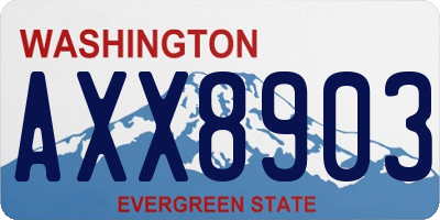 WA license plate AXX8903