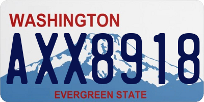 WA license plate AXX8918