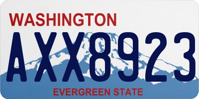 WA license plate AXX8923