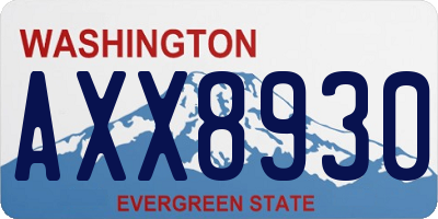 WA license plate AXX8930