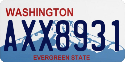 WA license plate AXX8931