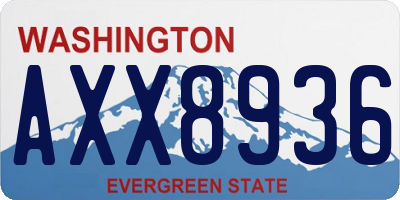 WA license plate AXX8936