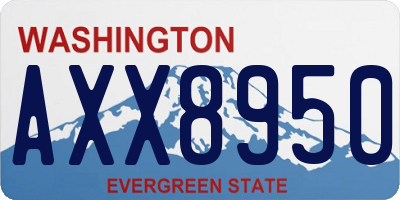 WA license plate AXX8950