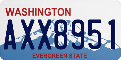 WA license plate AXX8951