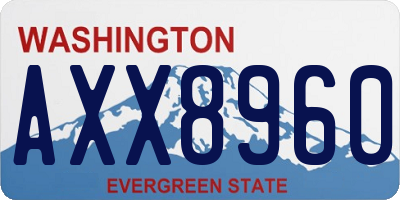 WA license plate AXX8960