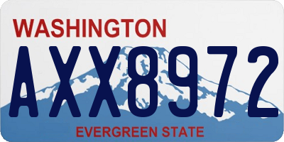 WA license plate AXX8972