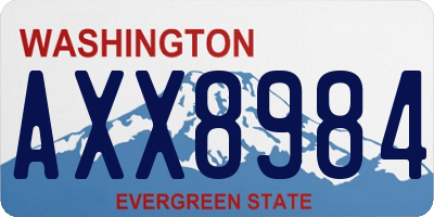 WA license plate AXX8984