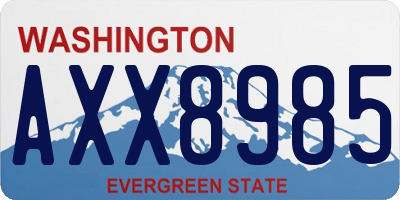 WA license plate AXX8985