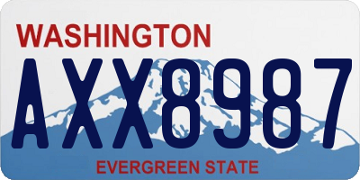 WA license plate AXX8987