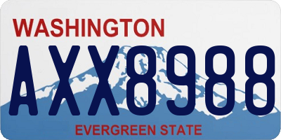 WA license plate AXX8988