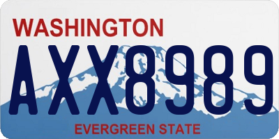 WA license plate AXX8989
