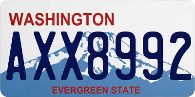 WA license plate AXX8992
