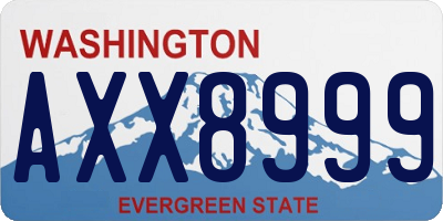 WA license plate AXX8999