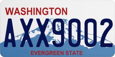 WA license plate AXX9002