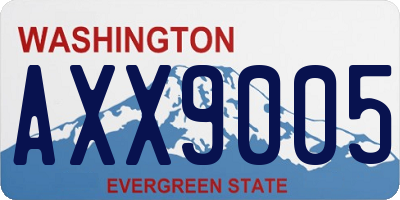 WA license plate AXX9005