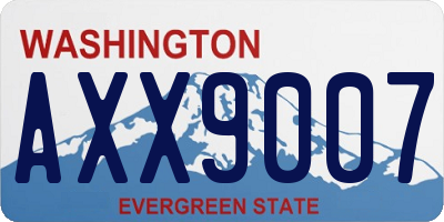 WA license plate AXX9007