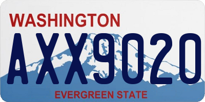 WA license plate AXX9020