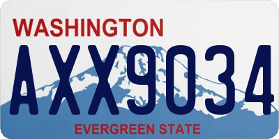 WA license plate AXX9034