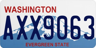 WA license plate AXX9063
