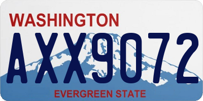 WA license plate AXX9072