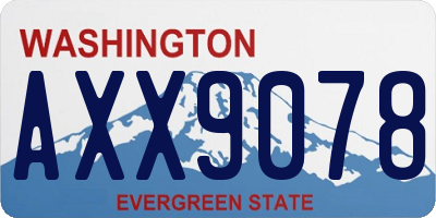 WA license plate AXX9078