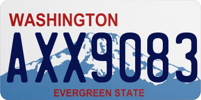 WA license plate AXX9083