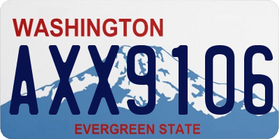 WA license plate AXX9106