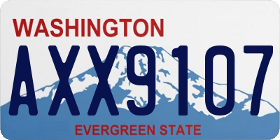 WA license plate AXX9107