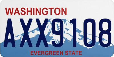 WA license plate AXX9108