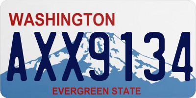 WA license plate AXX9134