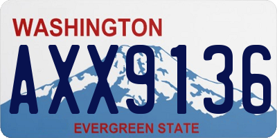 WA license plate AXX9136