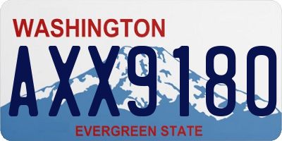 WA license plate AXX9180