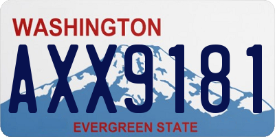 WA license plate AXX9181
