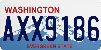 WA license plate AXX9186