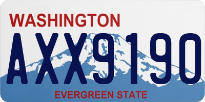 WA license plate AXX9190