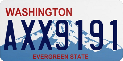 WA license plate AXX9191