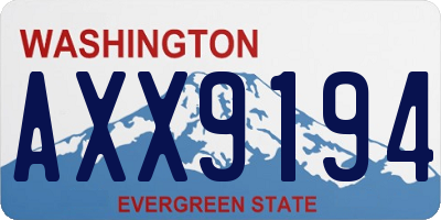 WA license plate AXX9194