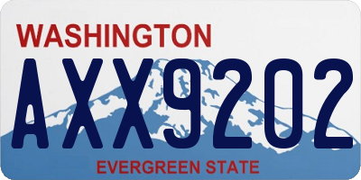 WA license plate AXX9202
