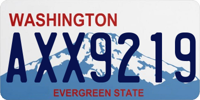 WA license plate AXX9219
