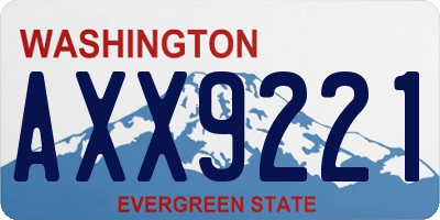 WA license plate AXX9221
