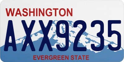 WA license plate AXX9235