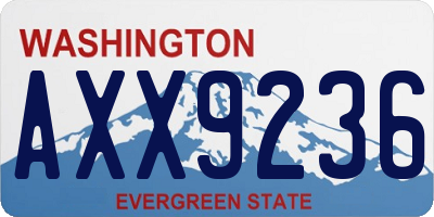 WA license plate AXX9236
